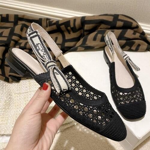 SKLFGXZY New Summer 2021 Women Brand Sandals Net Yarn Fashion Women Shoes Party Shoes Sandals