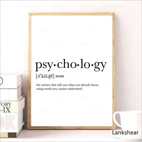 Psycholog Gifts Print Funny Definition Poster Psychology Quote Canvas Painting College Dorm Room Wall Art Minimalist Poster