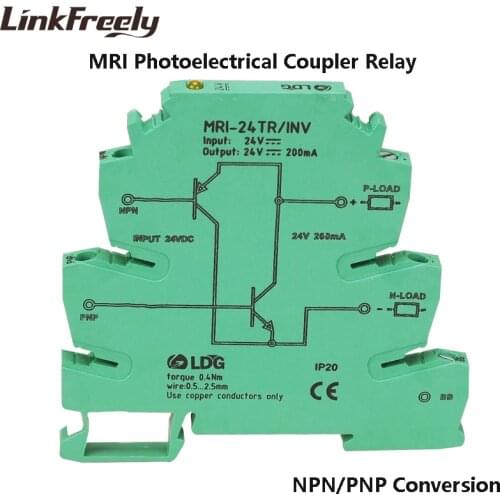 MRI-24TR/INV NPN PNP Signal Inversion Opticalcoupler Interface Relay Module LED Indicator PLC Optocoupler Isolation Relay