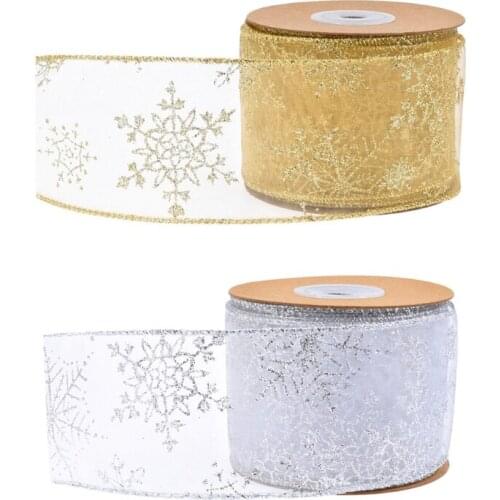 Christmas Ribbon Double Wired Edge Ribbon Printed Grosgrain Ribbons for Gift