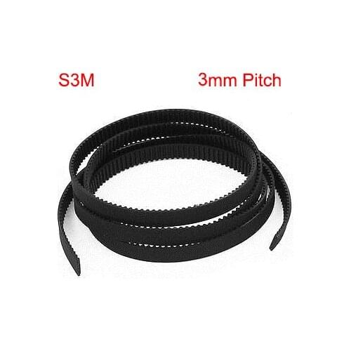 S3M 10mm 15mm Width 3mm Pitch Open Loop End Black Rubber 3D Printer Cogged Linear Motion Cut Synchronous Timing Belt