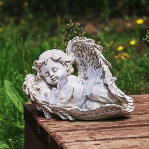 Lamp Glowing Dragonfly And Butterfly Staying In The Angel Of Sleep For Lawn Yard