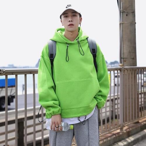 Men Woman Autumn Colorful Solid Loose Street-Style Sweatshirts 2021 Mens Harajuku Hat Hoodies Male Sweatshirts 5XL