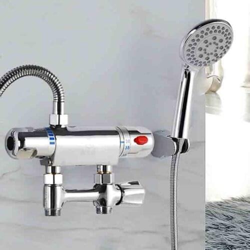 Low Price Bath Thermostatic Faucet Exposed Shower Mixer Valve Bathroom Taps with Water Feeding Valve HH-001 Retail-Wholesale