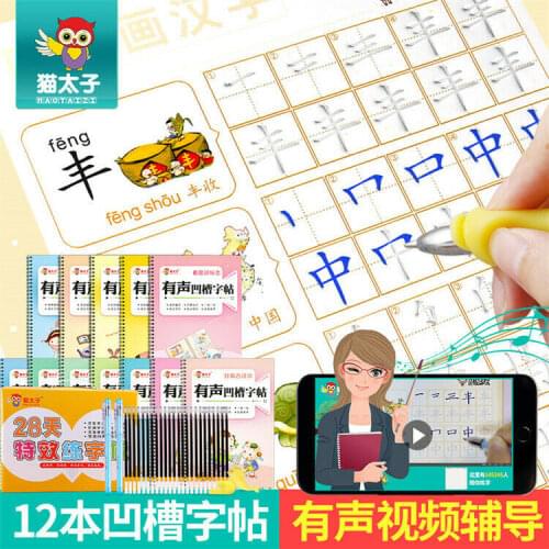 12 books Primary school chinese pen copybook