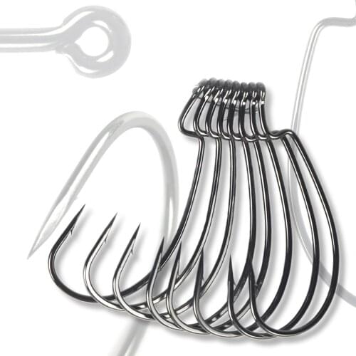 Thetime 9003CD Hamecon Texan Offset Hooks For Trout Perch Softjerk Fishing Soft Worm High Carbon Steel Wide Hook #1-#5/0