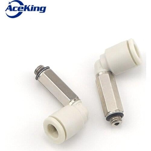 10 pcs Extended elbow joint kjw04/06/08/10/12-m5 / m6/01/02/03/04 right-angle male thread elbow joint