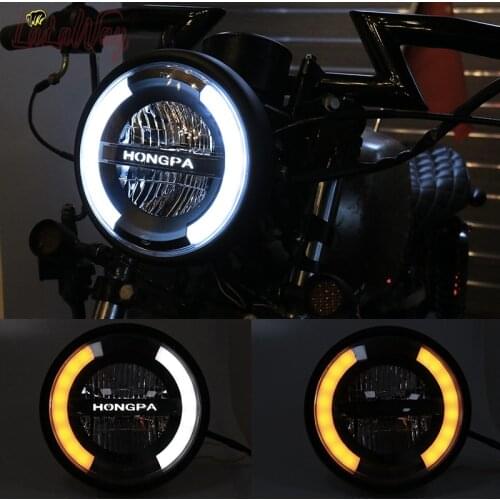11W Universal 7 Inch Motorcycle led Headlight Motor 7" Round Head Lamp Scooter Retro Front Light DC 12V Vintage Spotlight