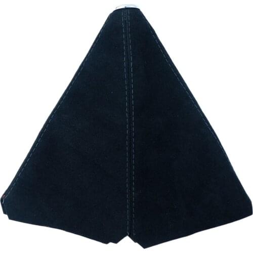 Universal Car Gear Shift Boot Cover Suede PU Leather Gear Stick Shift Shifter Cover Gaiter All Black