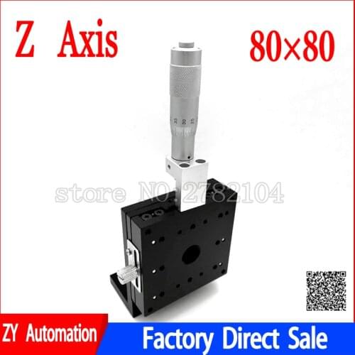 Z Axis Vertical lifting Cross Roller Rail Platform Displacement slide Sliding Stage 80*80mm
