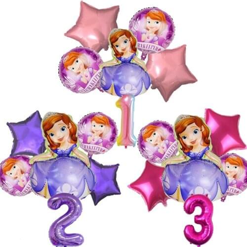 Disney Princess Sophia Foil Balloon Birthday Party Supplies Pink Girl Faovr surprise Baby Shower Kidsroom Decoration Kid Toys