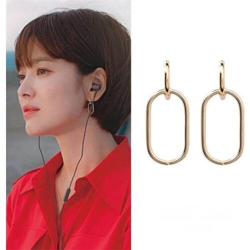 MENGJIQIAO 2018 Korean Hot TV Series New Style X V Shape Chain Tassel Earrings For Women Elegant Simulated Pearl Pendientes Gift