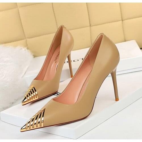 2021 Women High Heels Lady Wedding Bridal Pumps Stiletto Fetish Shoes Female Elegant Scarpins Stripper Office Metal Tip toe Heel