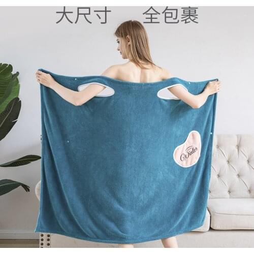 Women Wearable Microfiber Bathrobe Shower Female Soft Bath Dry Magic Bathing Towel for Home Textiles Bath Sauna Towels Bathroom