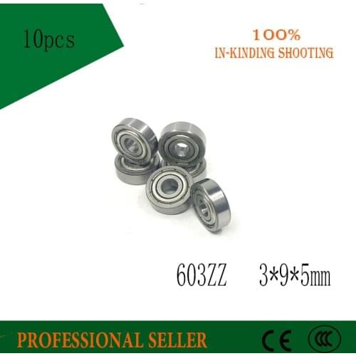 10pcs 603ZZ 3x9x5mm Bearing ABEC-1 3*9*5 mm Miniature 603Z Ball Bearings 603 ZZ 603 2Z Bearing