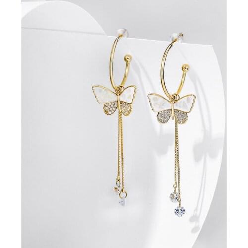 2020 Wholesale Long Tassel Earrings Women 2020 Super Fairy Butterfly Earrings Fashionable Elegant Small Fresh Earrings