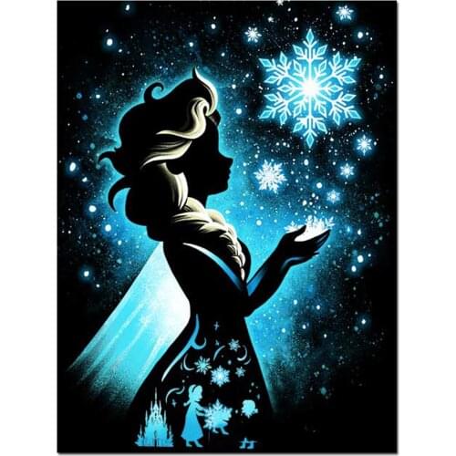 Snow Princess Snowflake Diamond Painting Cartoon 5d Diy Diamond Embroidery Handmade Cross Stitch Home Decor Needlework