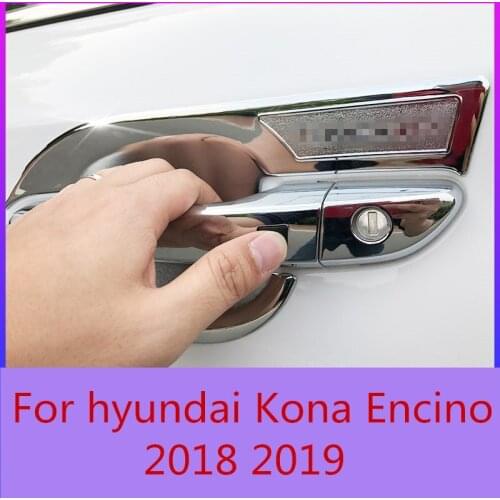 Car Styling Inner Door Handle Cover Door Bowl Frame Trim Sticker Accessories Blade door bowl For Hyundai Kona 2015-2020
