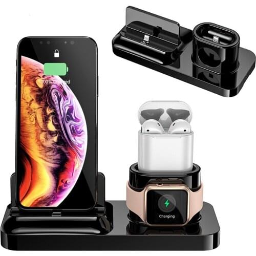 Three-In-One Fast Wireless Charger Mobile Phone Watch Headset Wireless Charging Bracket Multi-Function For iPhone 11 pro max