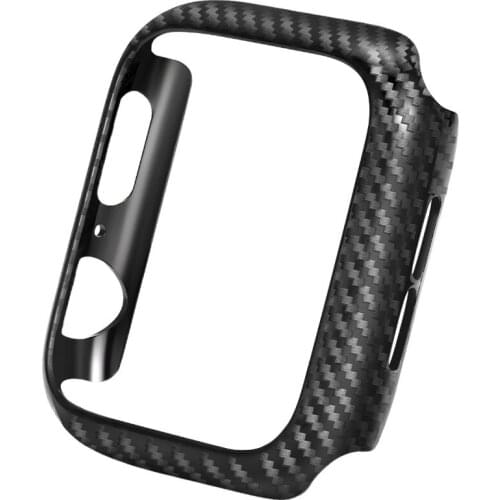 Carbon Fibre Pattern PC Case Cover for Apple Watch 42mm 38mm 44mm 40mm Frame Protector for iWatch 5 4 3 2 1 Protecitve Shell