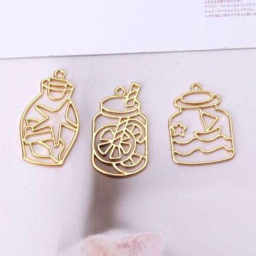 Dolphin Shark Drift Bottle Blank UV Resin Frame Pendant Open Bezel Setting Jewelry Making