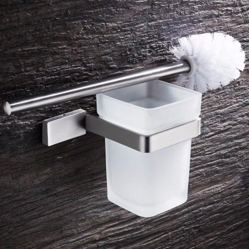 BAIANLE 1 Set Toilet Brush Holder Mounting Seat holder Stainless Steel Wall-mount Bathroom Hardware Accessories
