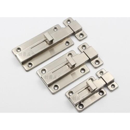 2/2.5/3/4inch Stainless Steel Door Latch Barrel Bolt Latch Hasp Stapler Gate Lock Safety Easy To Install for bathroom washroom
