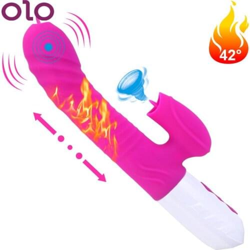 Sex Toys for Women Heatable Telescopic Vibrator G Spot Clitoris Stimulator Dildo Vibrator Wand Dual Tongue Vibrator Sex Shop