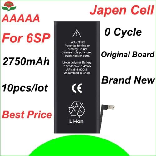 ISUN 10pcs/lot original quality 0 cycle mobile battery for iPhone 6SPlus 5.5 2750mAh 3.82V battery replacement