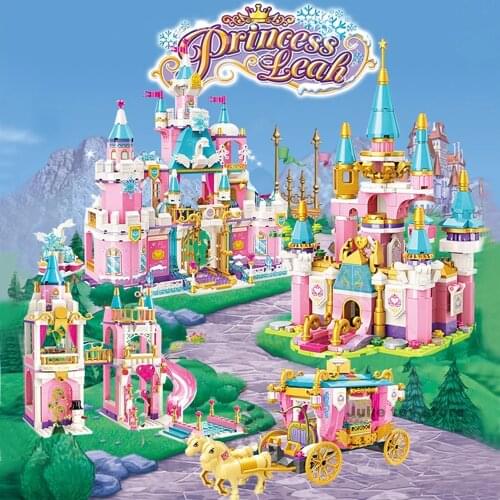 Enlighten Building Block Girl Friend Princess Leah Snowy Swan Castle Royal Parade Carriage Education Assemble Brick For Kids Toy