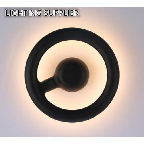 Nordic style Creative Decoration Led Wall Lamp Warm Light For Living Room Bed Room Modern Bedroom Wall Lighting Black White