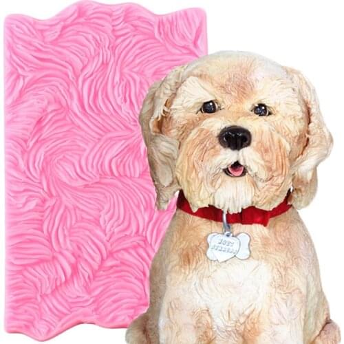Dog Hair Lace Fondant Mold Cake Border Silicone Mould Animal Cookies Baking Cake Decorating Tools Candy Clay Chocolate Mold