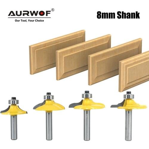 LAVIE 4pcs 8mm 12mm 1/2 Shank Drawer Router Bit Set Round Over Beading Edging Mill Wood Milling Cutter Carbide Woodwork MC02181