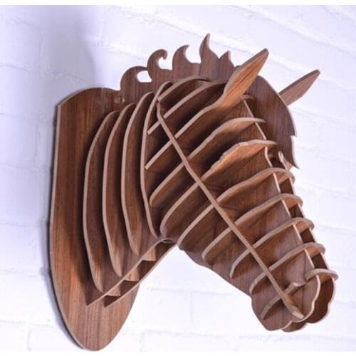 Horse Crafts Animal Head Home Decoration Novelty Items DIY Artwork Carving Wall Artwork nordic decoration home
