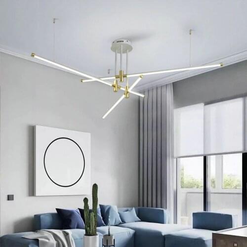 Minimalism Modern Design White Black Long Chandelier Lights for Bedroom Dining Living Room Restaurant Nordic Modern Home Decor
