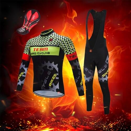 2021 Winter Thermal Fleece Male Cycling Jersey Set Pro Mtb Road Bike Clothes Suit Men Bicycle Clothing Mallot Kit Uniform Dress