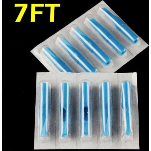 OPHIR 50pcs Flat Tip Tattoo Disposable Nozzle Tip 7FT blue#TA031(7F)-50x
