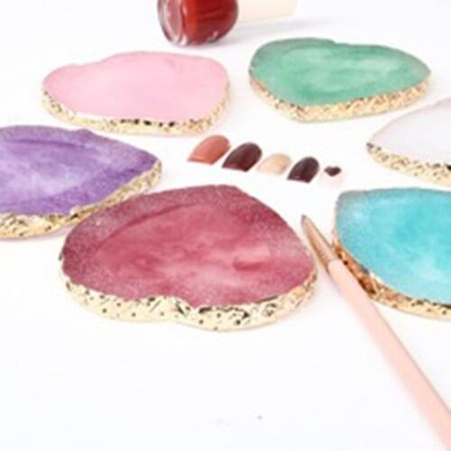 Heart-shaped Nail Practice Palette Stone Agate Phnom Penh Palette Crystal Edge Shooting Props Toning Works Display Board Tool