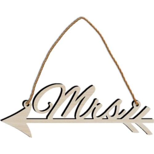 Hemp Rope Pendant Arts And Crafts Widget Letter MR And MRS Wood Pendans Arrow Signpost Wedding Celebration Decorate SN100