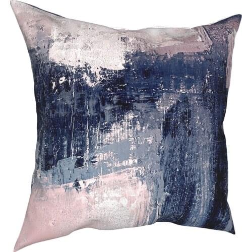 Pink And Navy Abstract Pillowcover Home Decorative Cushion Cover Throw Pillow for Living Room Double-sided Printing Leisure
