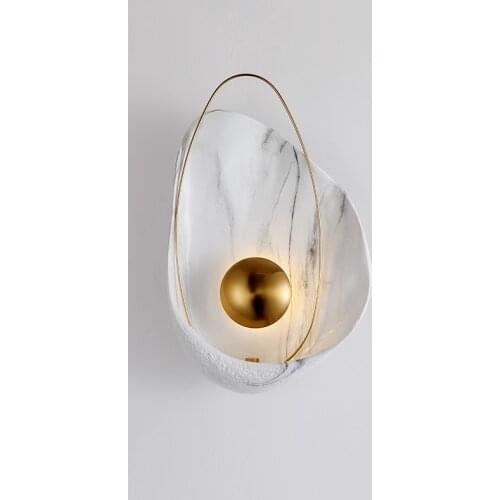 Modern Resin Wall Lamps Creative Shell Shape Bedside Led Wall Light TV Background Wall Corridor Sconce Lamp Nordic Home Deco