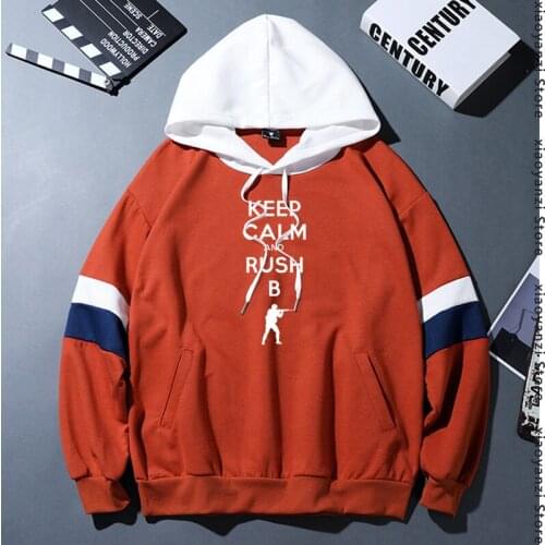 Keep Calm And Rush B Letter Print hoodies Men Cs Go Funny sweatshirts Male Fashion hoodies 100% Cotton pullovers T300