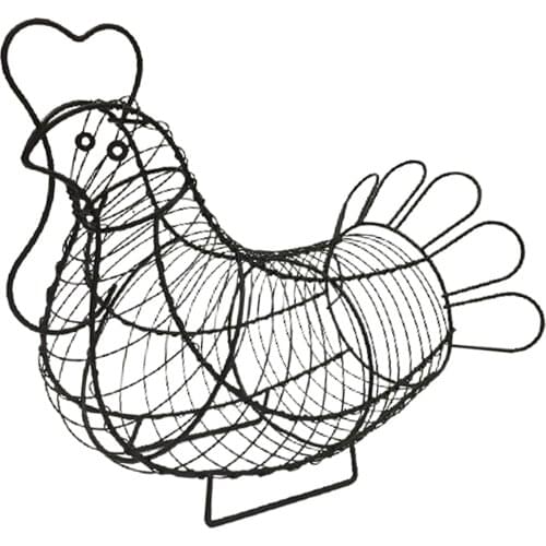 Iron Chicken Hen Shaped Wire Egg Storage Easter Display Basket Holder Rack