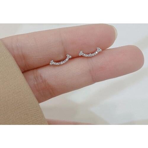 Womens Stud Earrings 925 Sterling Silver Classic Hot Smile Stud Earrings Japanese And Korean Popular Luxury Jewelry Gifts