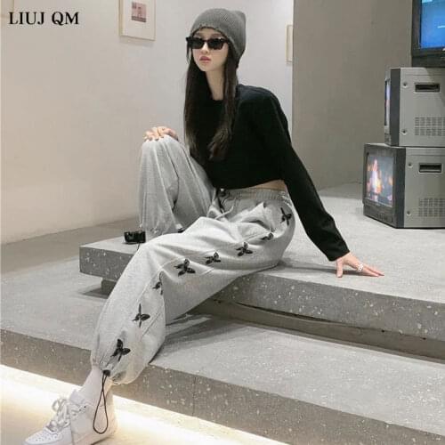 2021 Spring New Loose Large Size Womens Printed Love Sweatpants Womens Casual Footwear Pants Elastic Waist Harem Pants Women