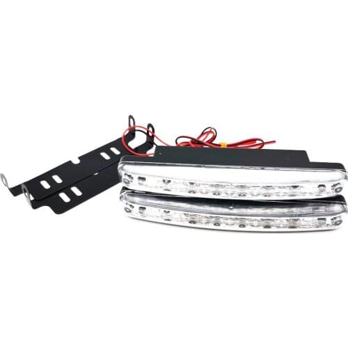 1 Pair 8 LED 12V White Euro Driving Fog Lamp DRL Daytime Running Lights For BMW