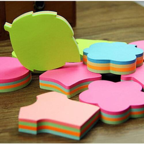 100pcs/set Colorful Memo Pad Heart Stars Leaf Sticky Notes Planner Stickers For Book Mark Office School Supplies Stationery