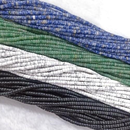 2*4mm Natural Stone Beads Green Dongling Small Cylindrical Separator Handmade Jewelry Making DIY Necklace Bracelet Accessories