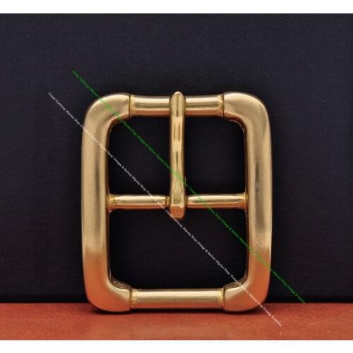 40mm Heavy solid brass center bar belt waist buckle Leather craft Accessories Hardware Mens Womens Jeans Accessories