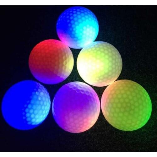 6pcs/lot Glowing Golf Led Night Light Balls Game Match Colorful Glowing Long-lasting Night Golf Balls Commemorative Balls 2021